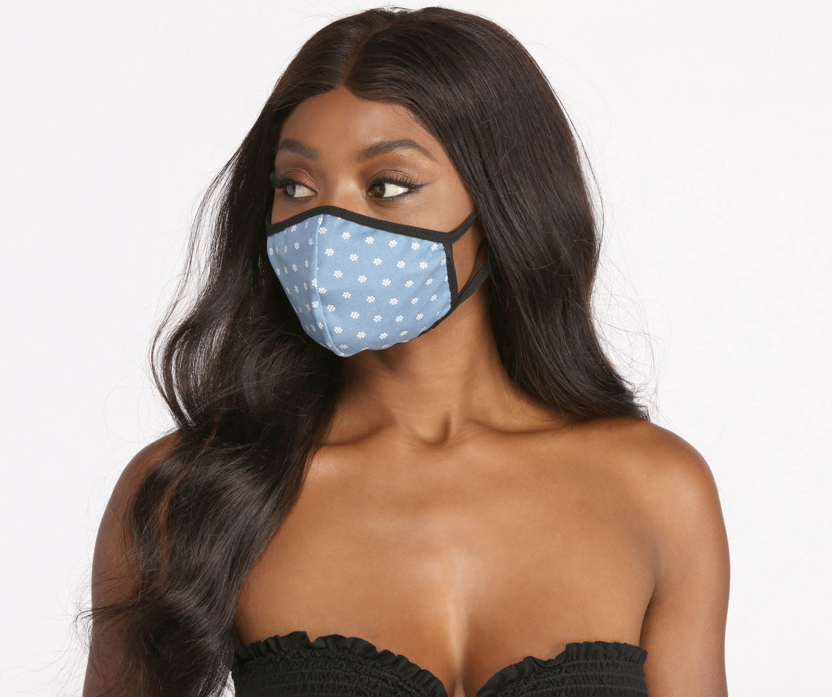 Reusable Floral Face Mask With Earloops