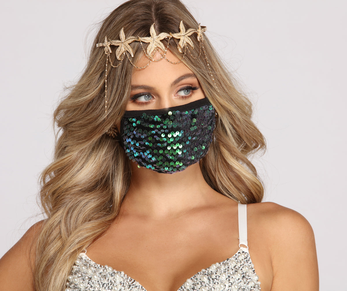 Sequin Face Mask With Earloops