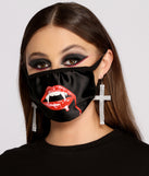 Halloween Vampire Fang Facial Mask With Earloops