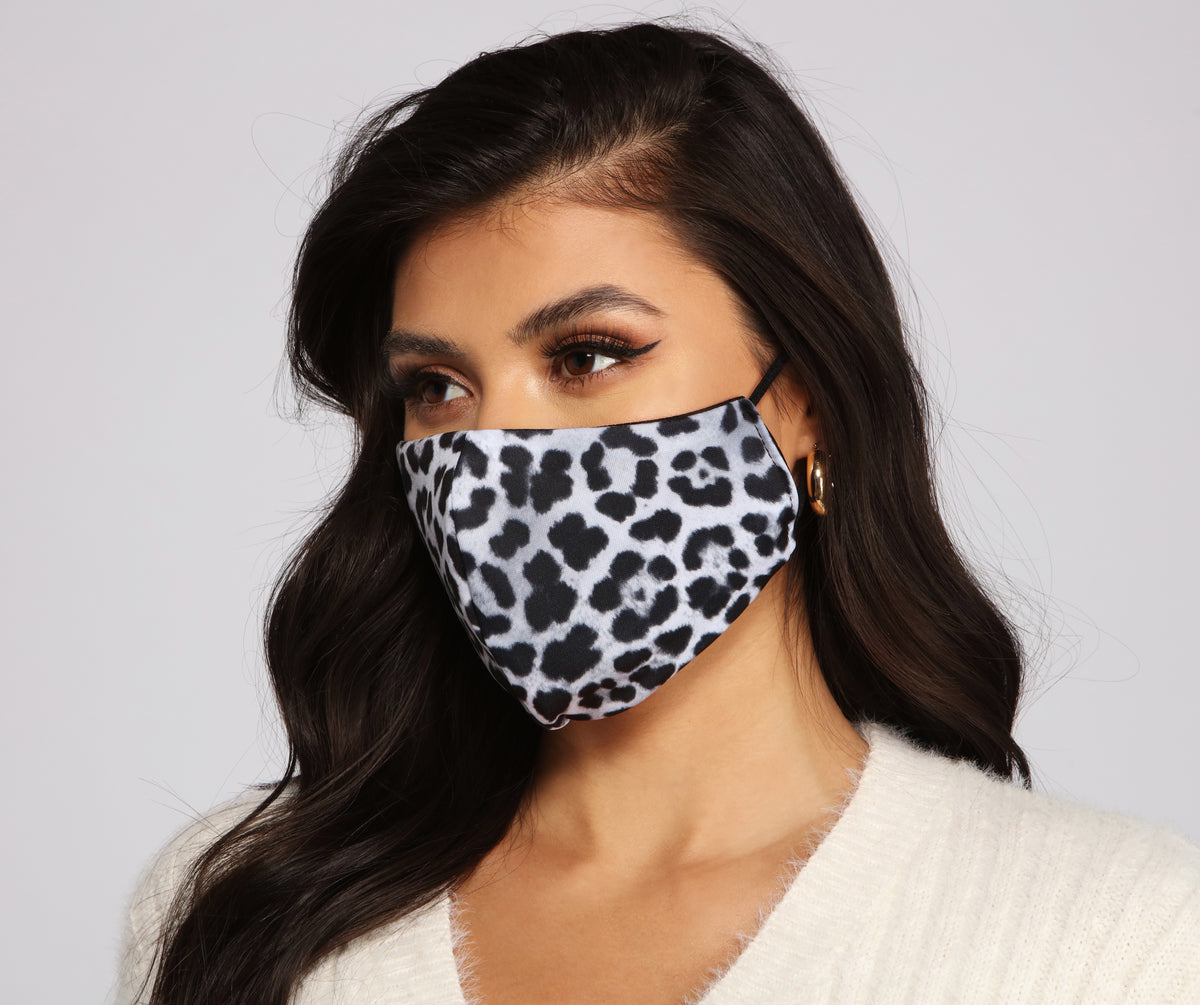 Three Pack Leopard Print Face Mask