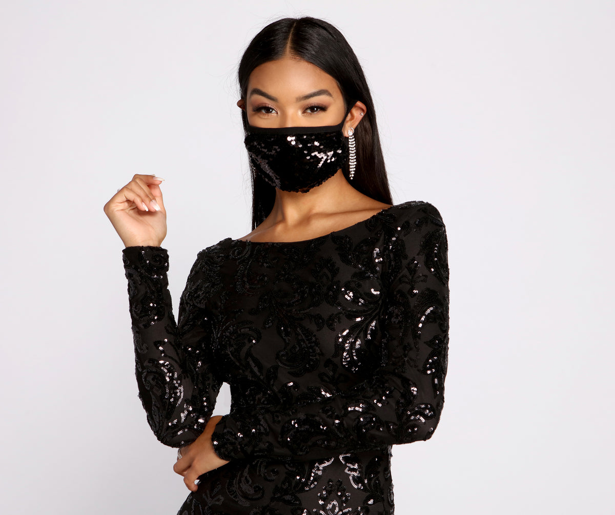 Stunning Sequin Glam Face Mask