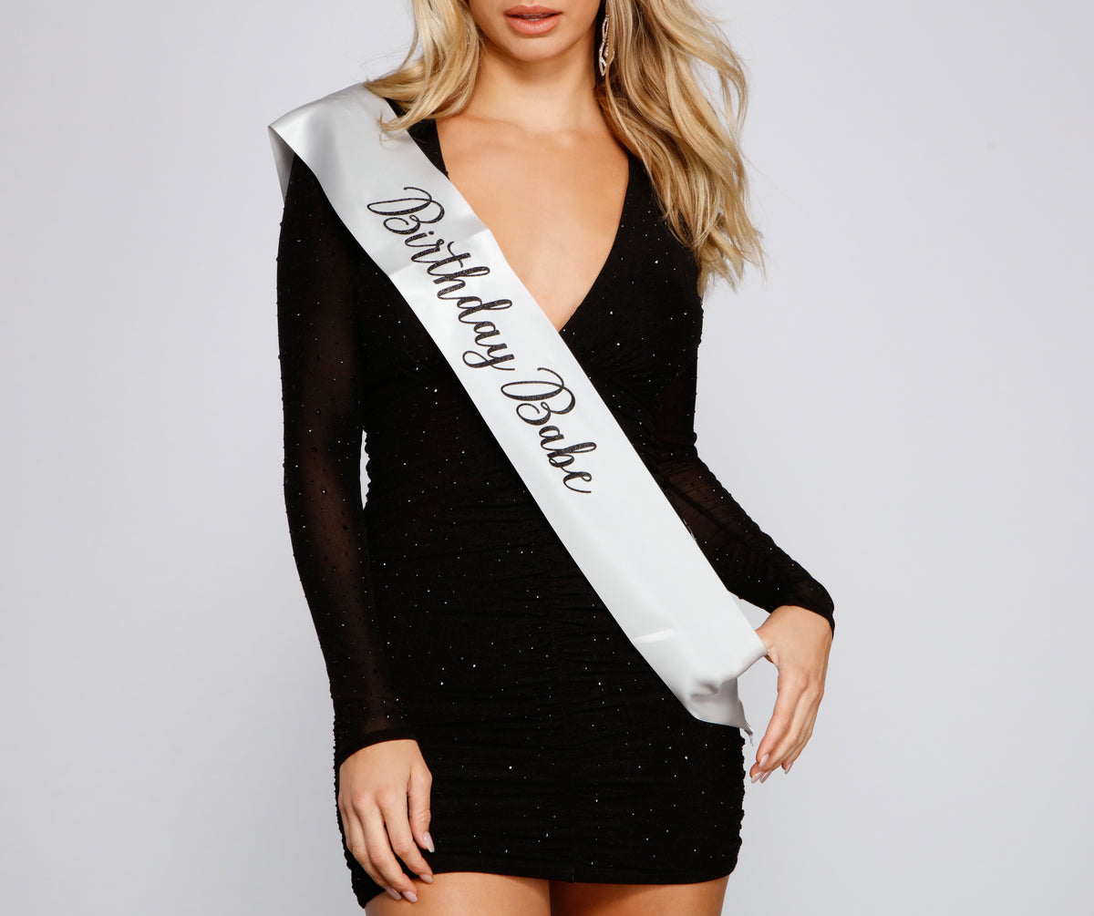 Birthday Babe Glitter Satin Sash