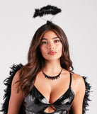 Angel Halloween Marabou Black Feather Halo Headband from Windsor’s Angel Costume collection.