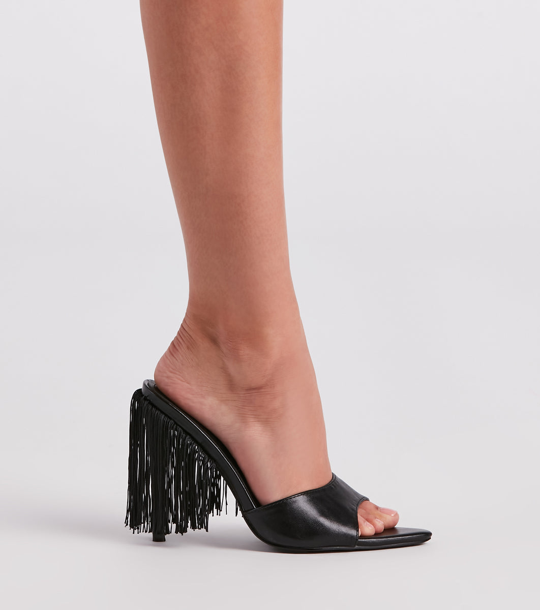 Fierce Fringe Stiletto Heels