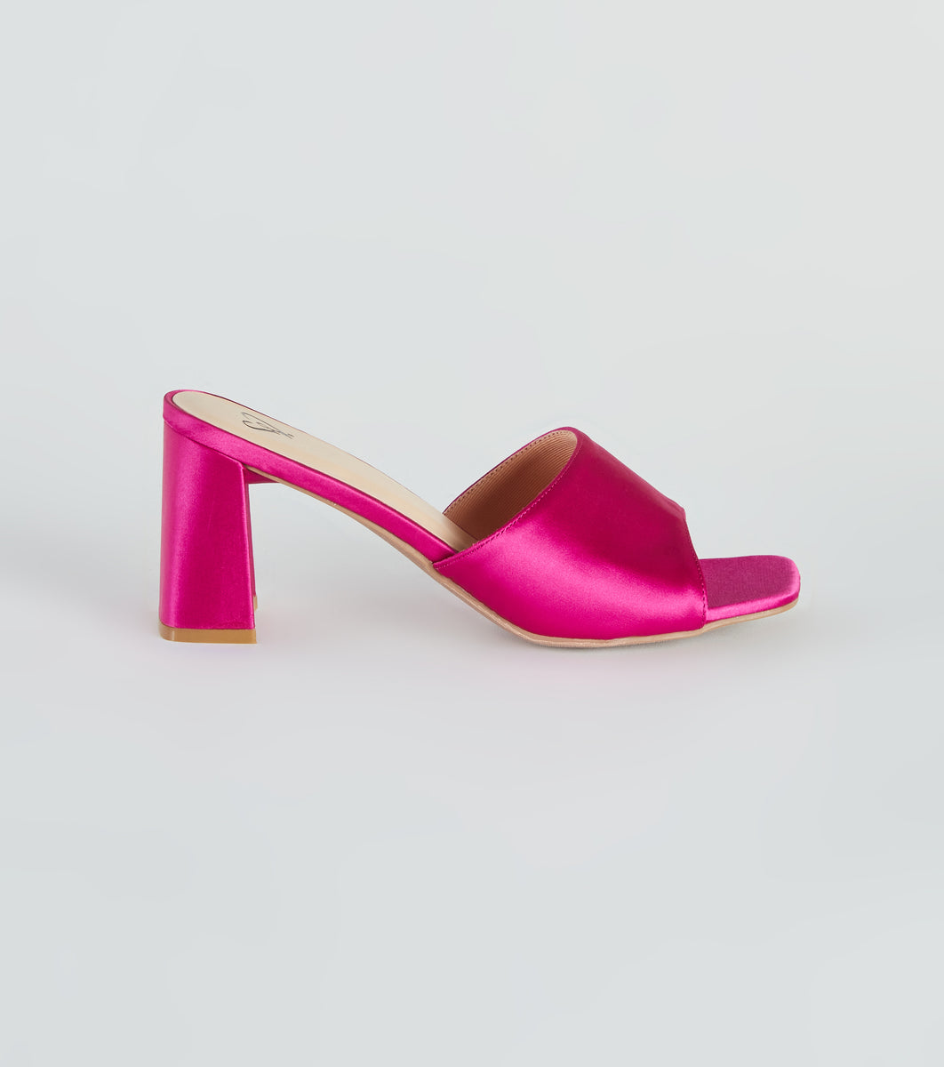 Let's Party Satin Low-Heel Mules