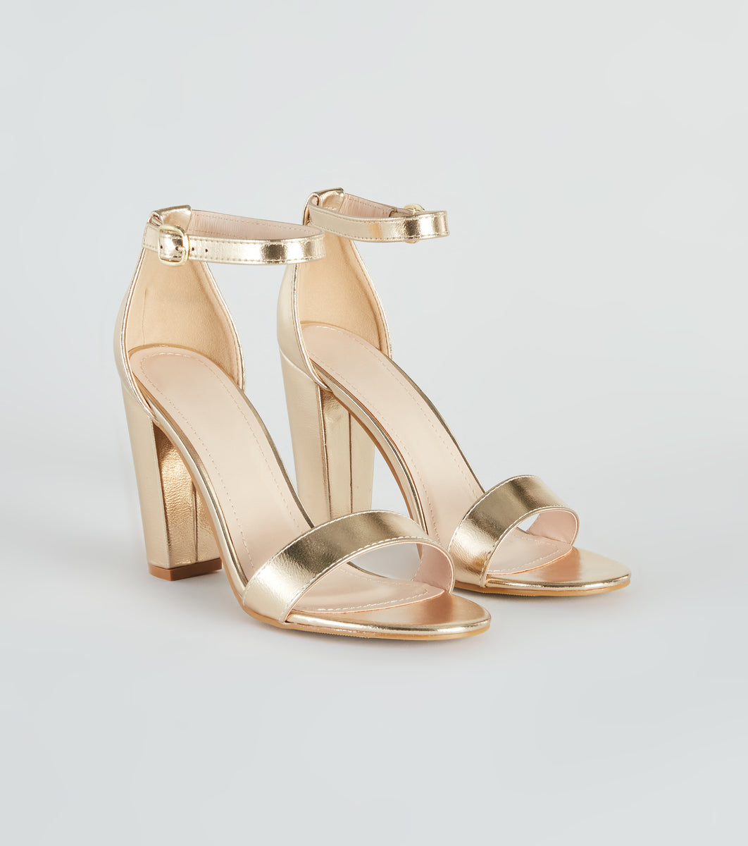 Party Savvy Metallic Block Heels