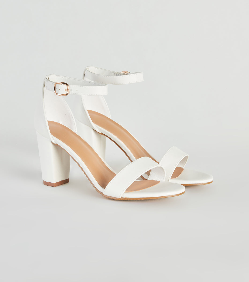 Classic Choice Faux Leather Block Heels