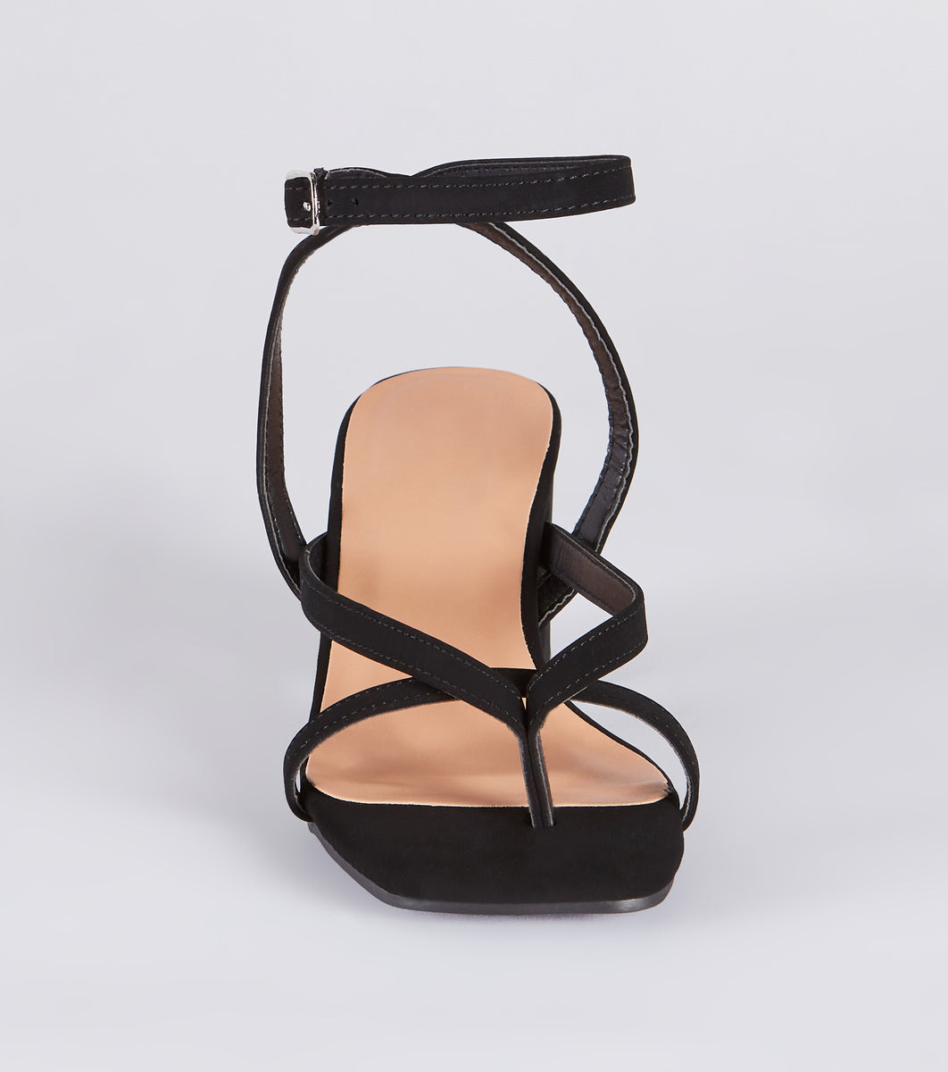 Windsor Stepping Out Nubuck Strappy Block Heels