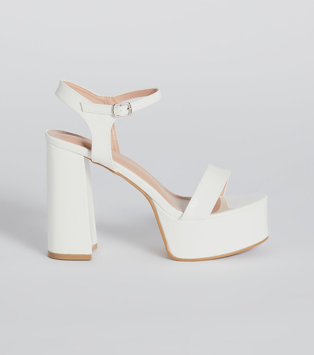 Plot Twist Patent Platform Block Heels & Windsor