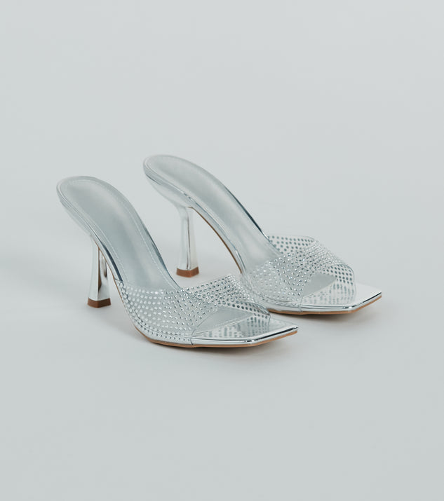 A Little Glitz Rhinestone Metallic Stiletto Mules