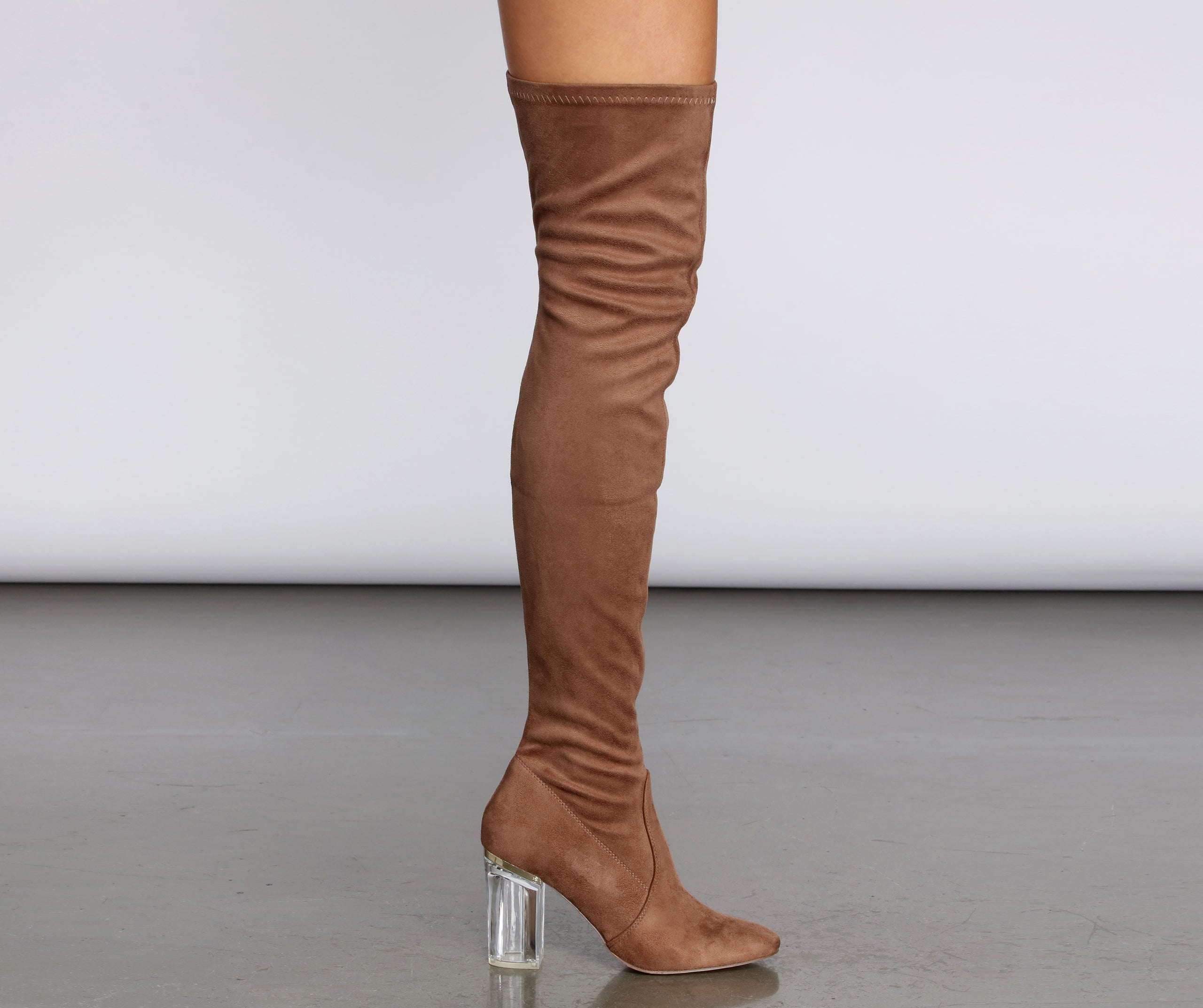 Clearly Into You Thigh High Boots Windsor