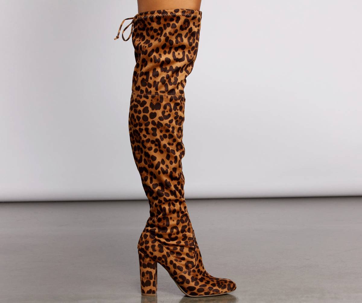 Fierce Fashionista Over The Knee Block Heel Boots & Windsor