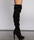 Thigh High Faux Suede Stiletto Boots are chic ladies' shoes to complete your best 2023 outfits. They come in a variety of trendy women's shoe styles like platforms and dressy low-heels, & are available in wide widths for better comfort.