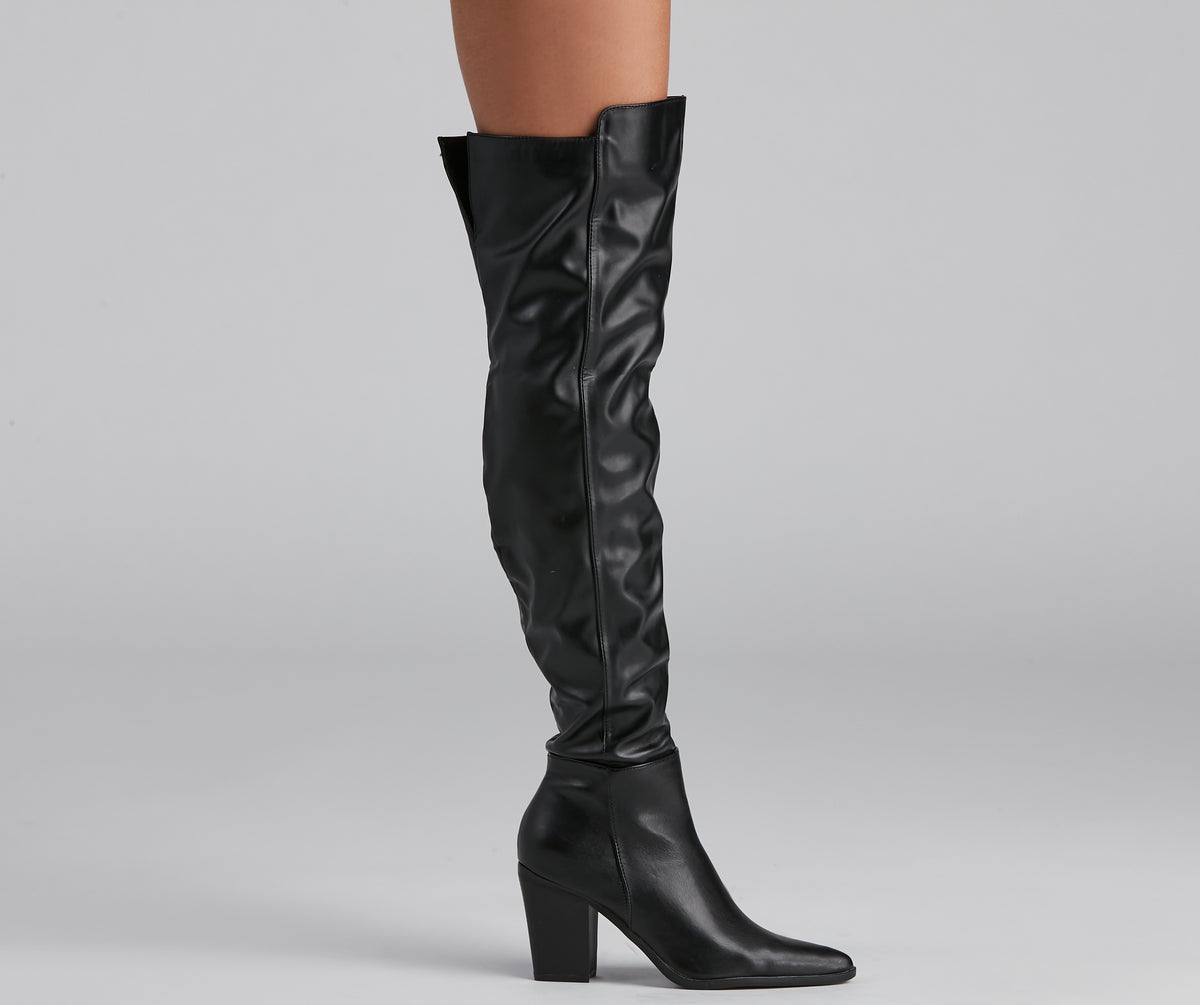 Tres Chic Faux Leather Boots