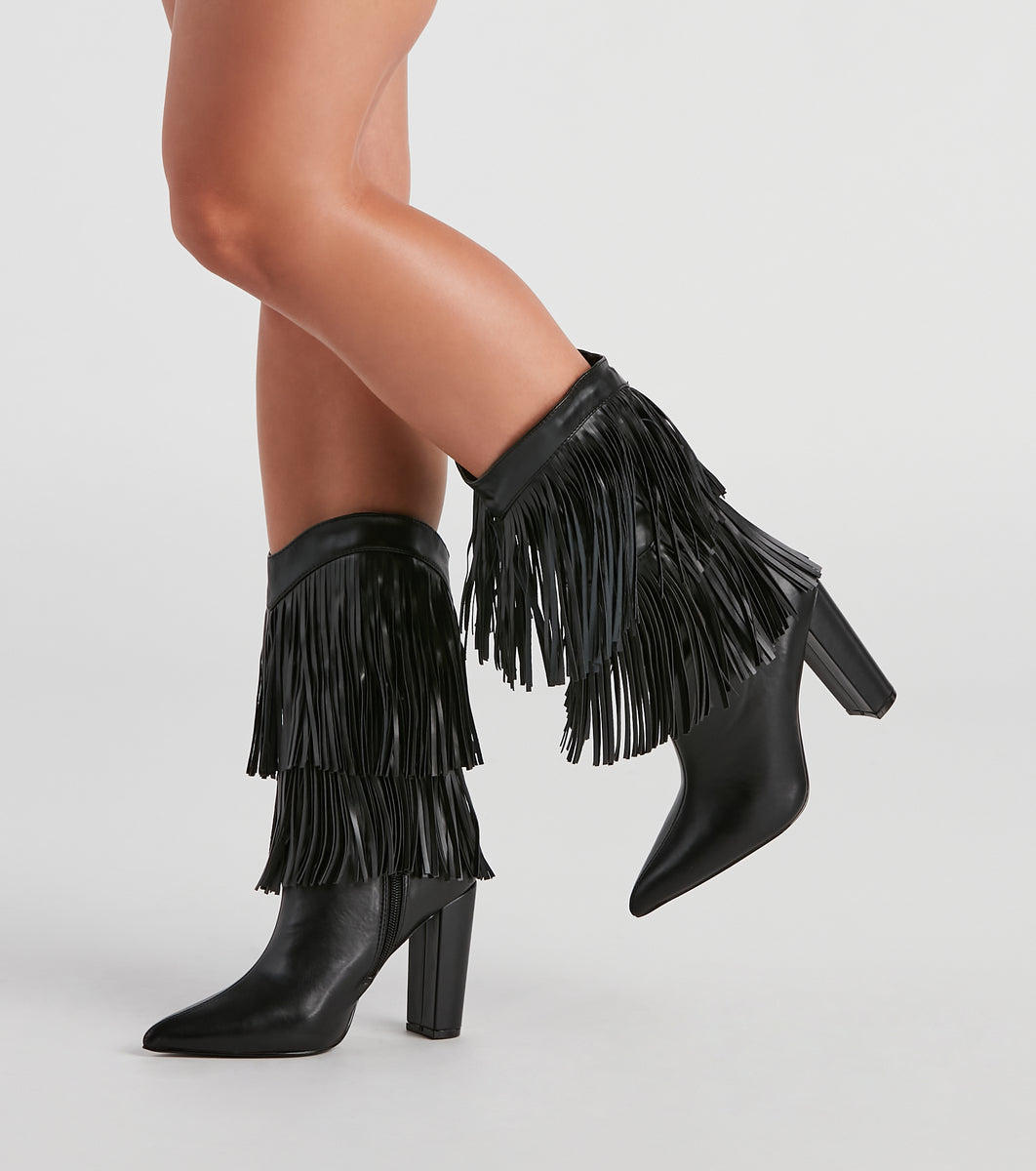 Line Dance Fringe Cowgirl Boots & Windsor