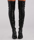 High Ambition Faux Leather Thigh-High Boots