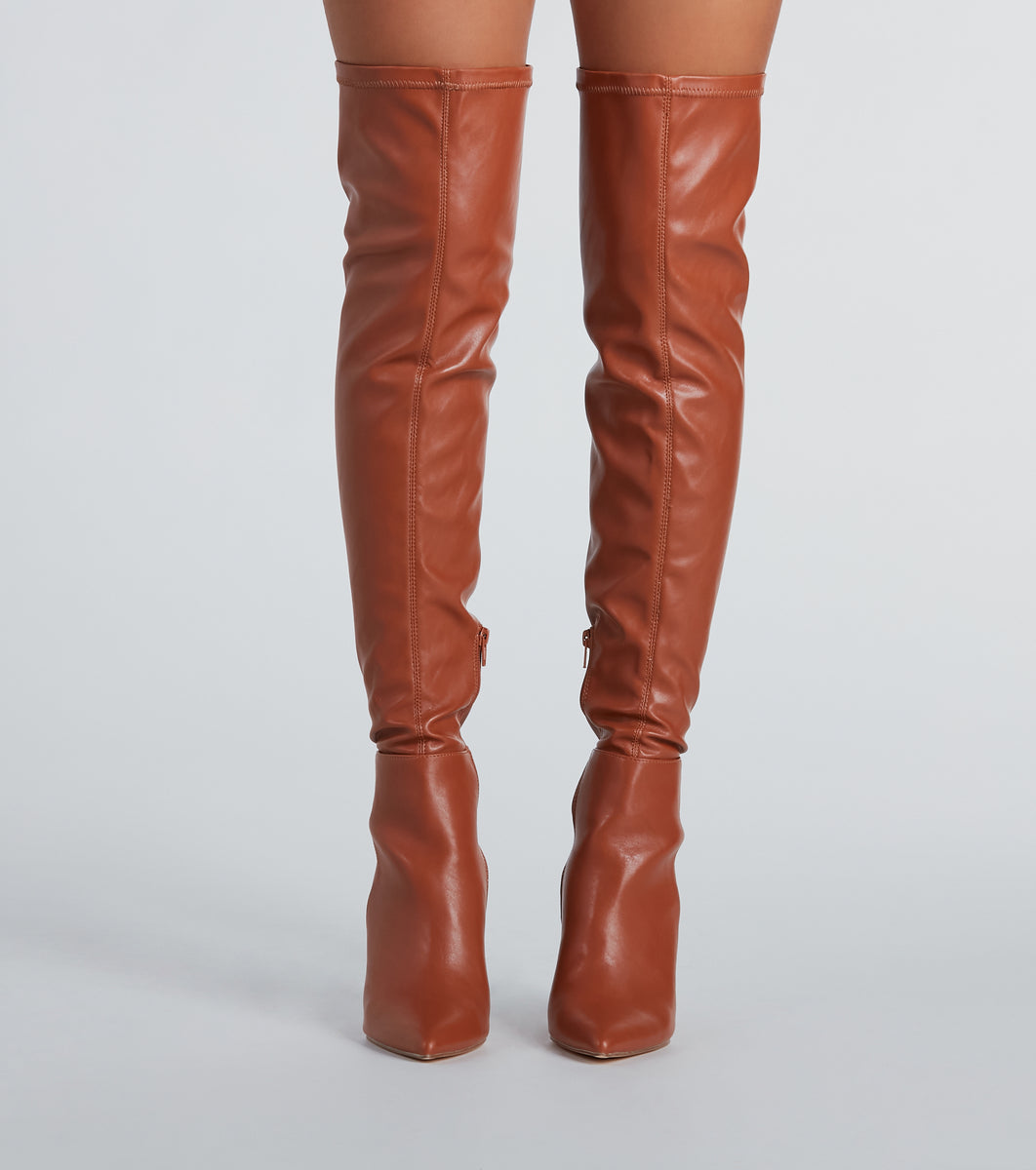 Standing Out Wedge Over-The-Knee Boots