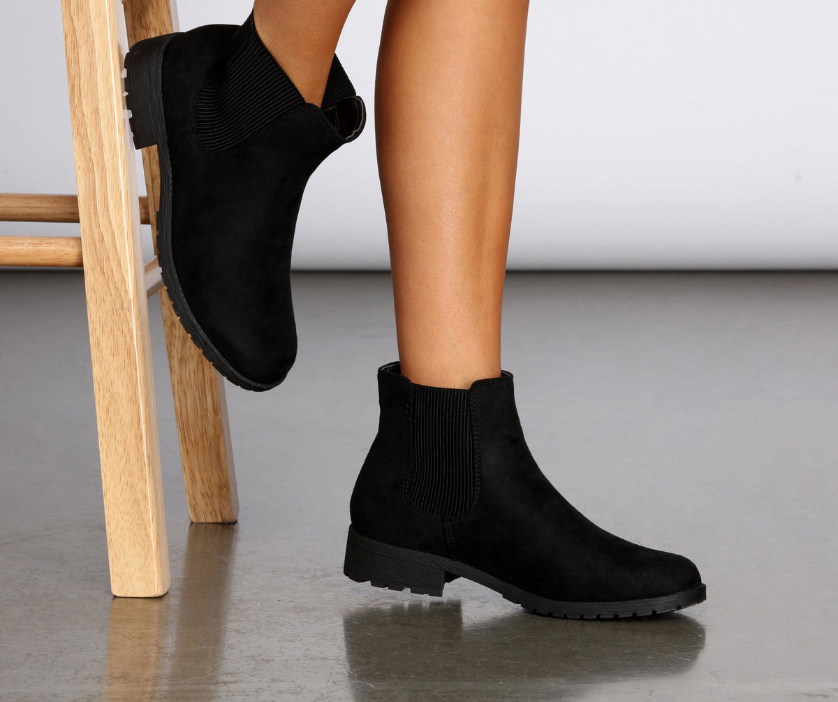 Easy Going Faux Suede Ankle Booties