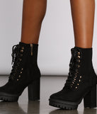 Faux Suede Lace Up Combat Booties are chic ladies' shoes to complete your best 2023 outfits. They come in a variety of trendy women's shoe styles like platforms and dressy low-heels, & are available in wide widths for better comfort.