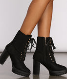 Faux Suede Lace Up Combat Booties are chic ladies' shoes to complete your best 2023 outfits. They come in a variety of trendy women's shoe styles like platforms and dressy low-heels, & are available in wide widths for better comfort.