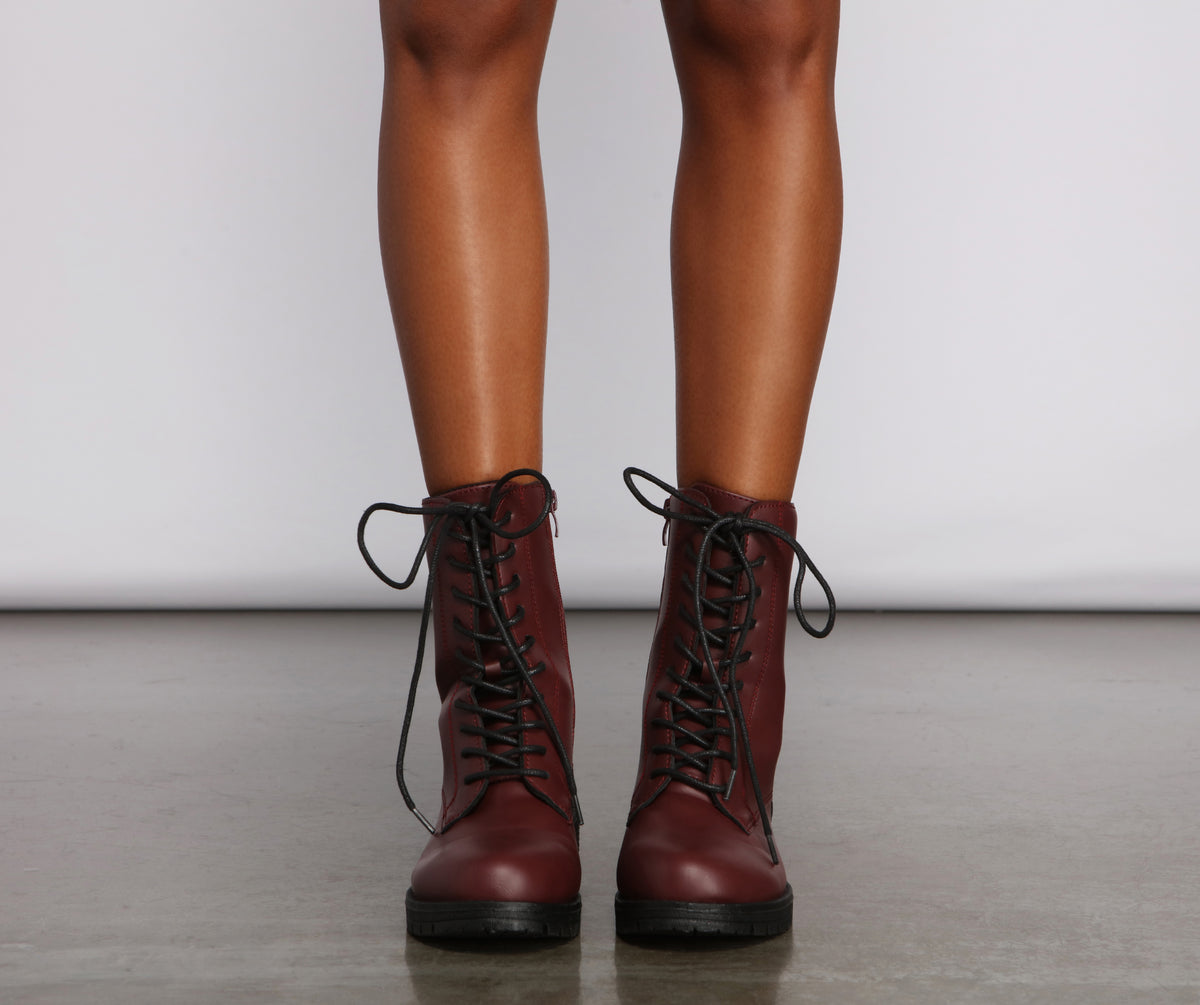 Elevated Basic Faux Leather Combat Booties