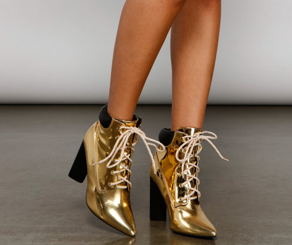 Futuristic Glamour Chrome Booties