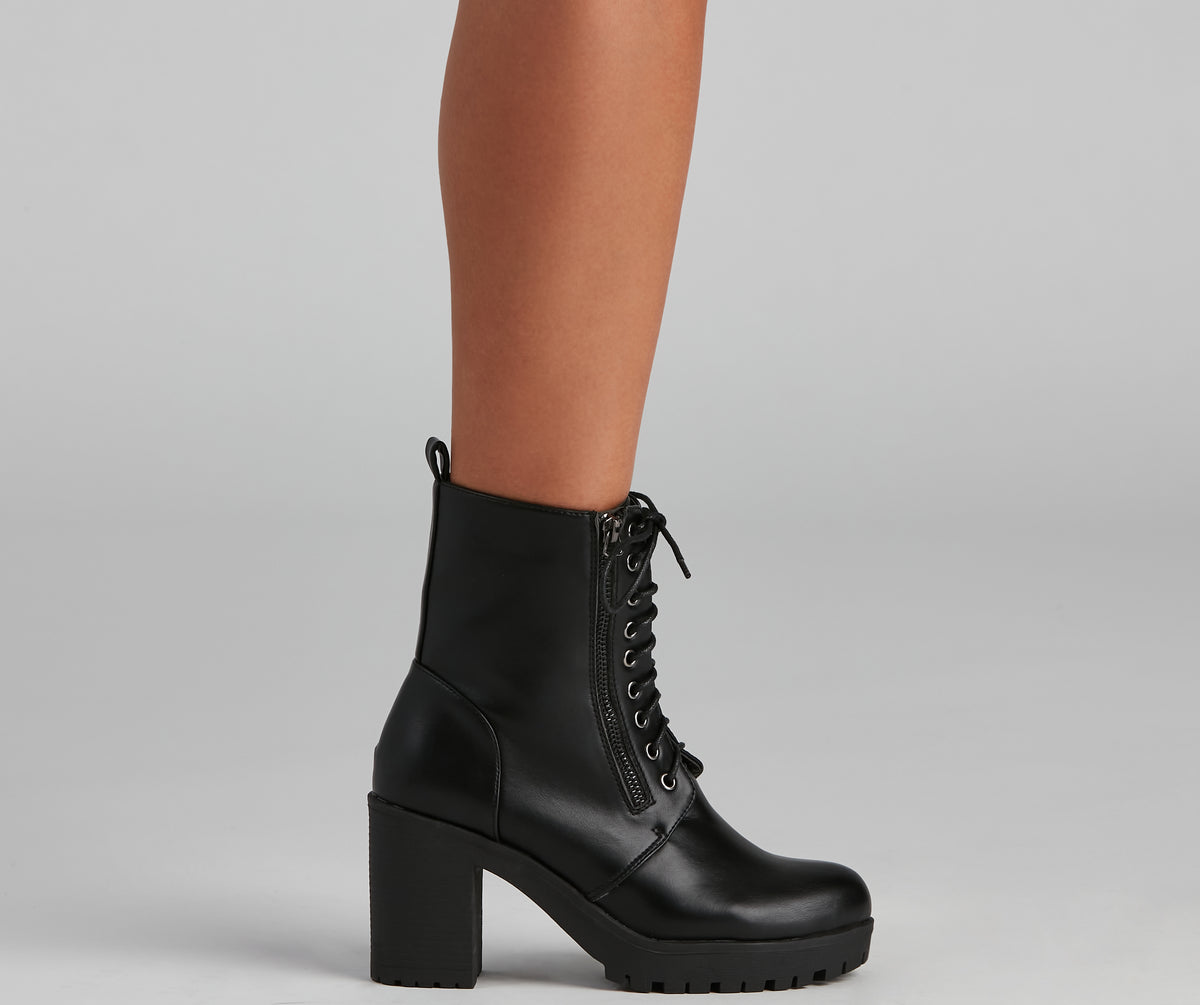 Walk On By Lug Combat Booties