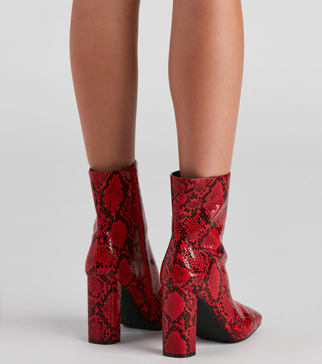 Faux snake booties best sale