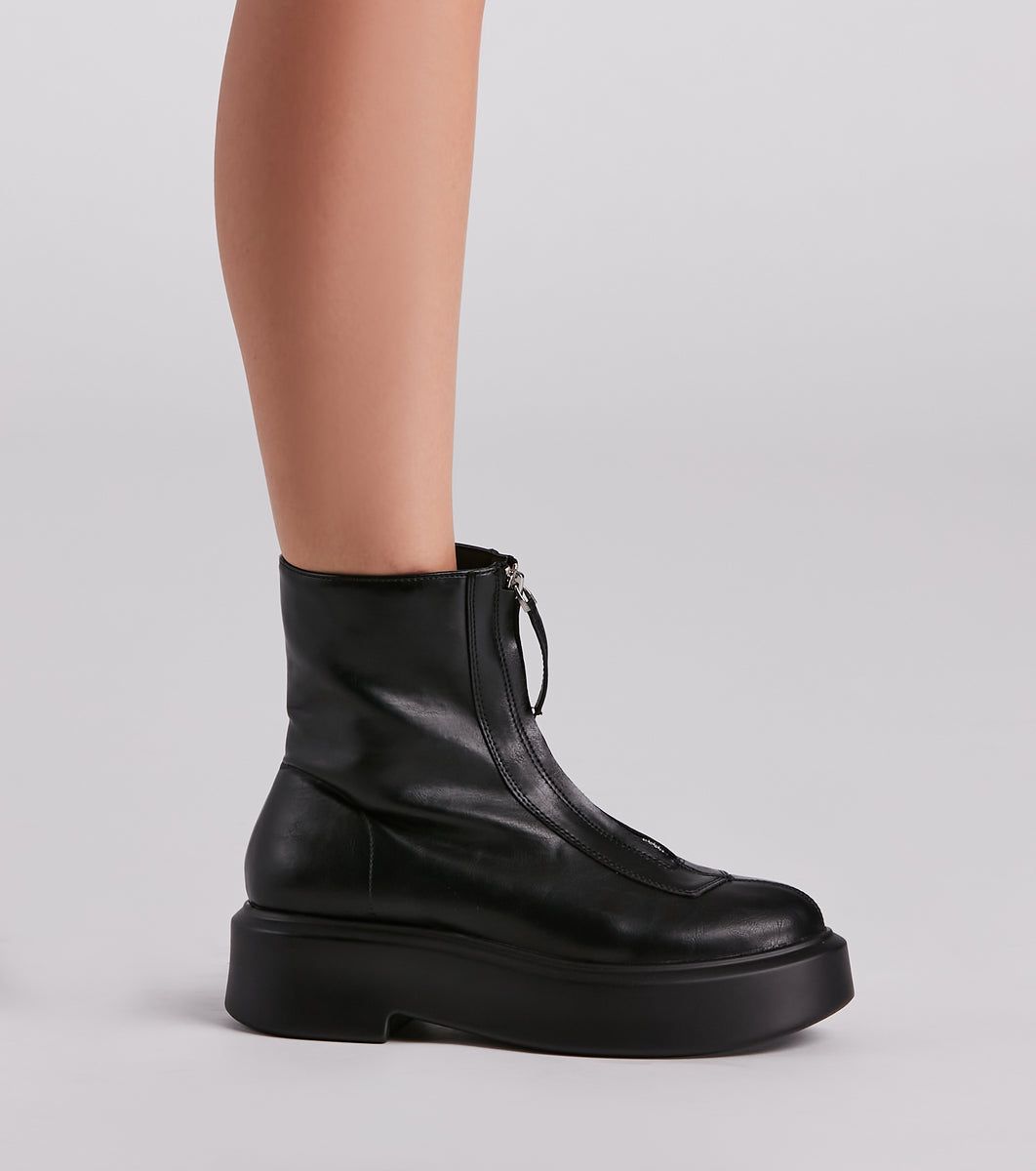 Add Some Edge Zip-Up Platform Booties