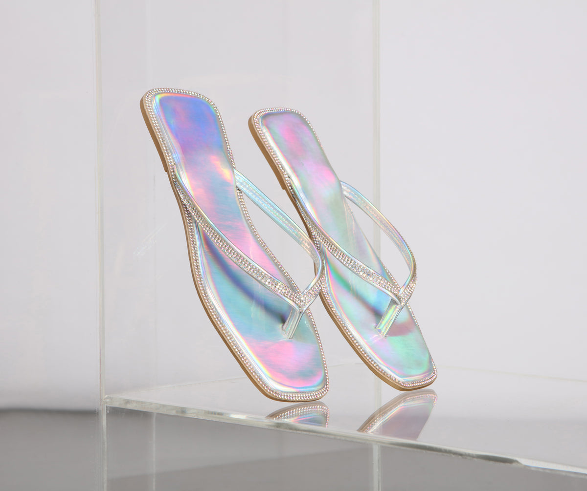 Rhinestone T-Strap Jelly Sandals | Windsor