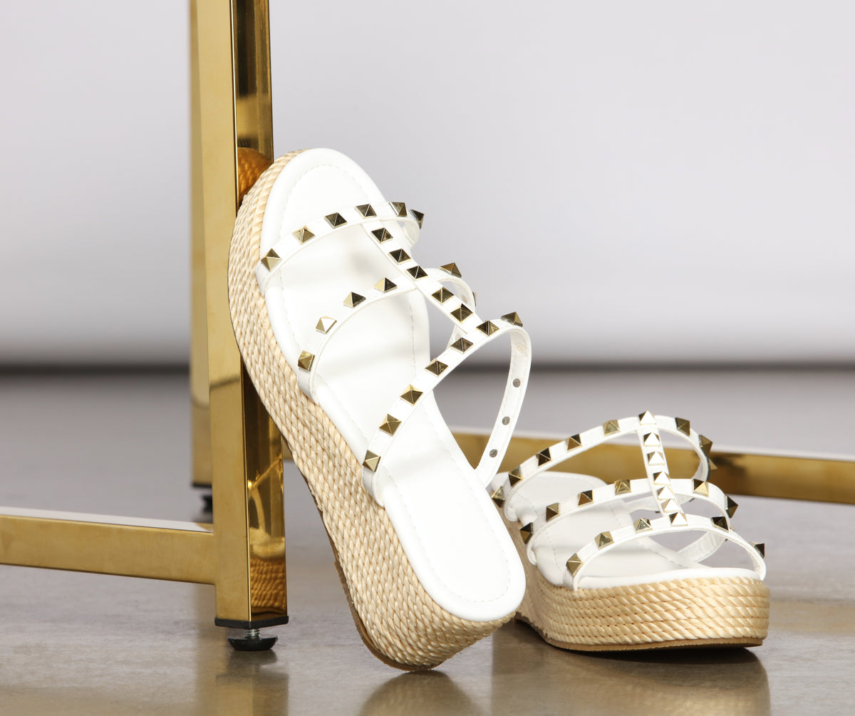 Studded platform hot sale wedges