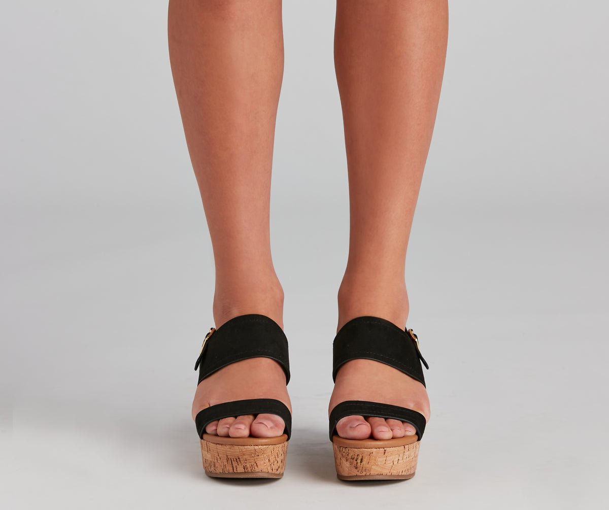 Pop The Cork Sling Back Wedges