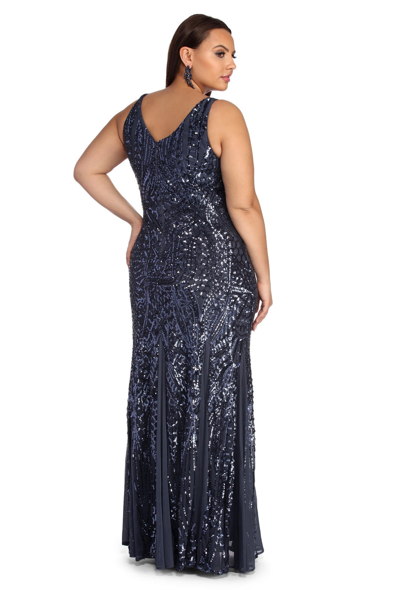 Plus Shana Formal Sequin Dress & Windsor