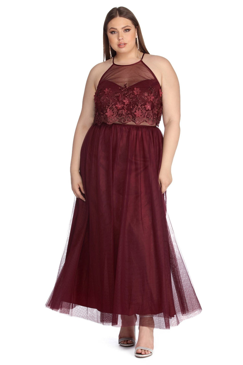 Plus Annamarie Floral Tulle Dress