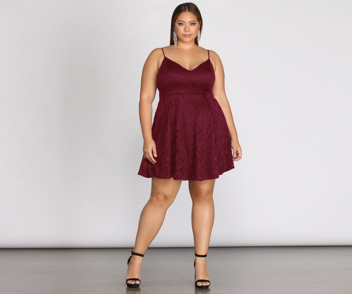 Plus Flirty Lace Skater Dress